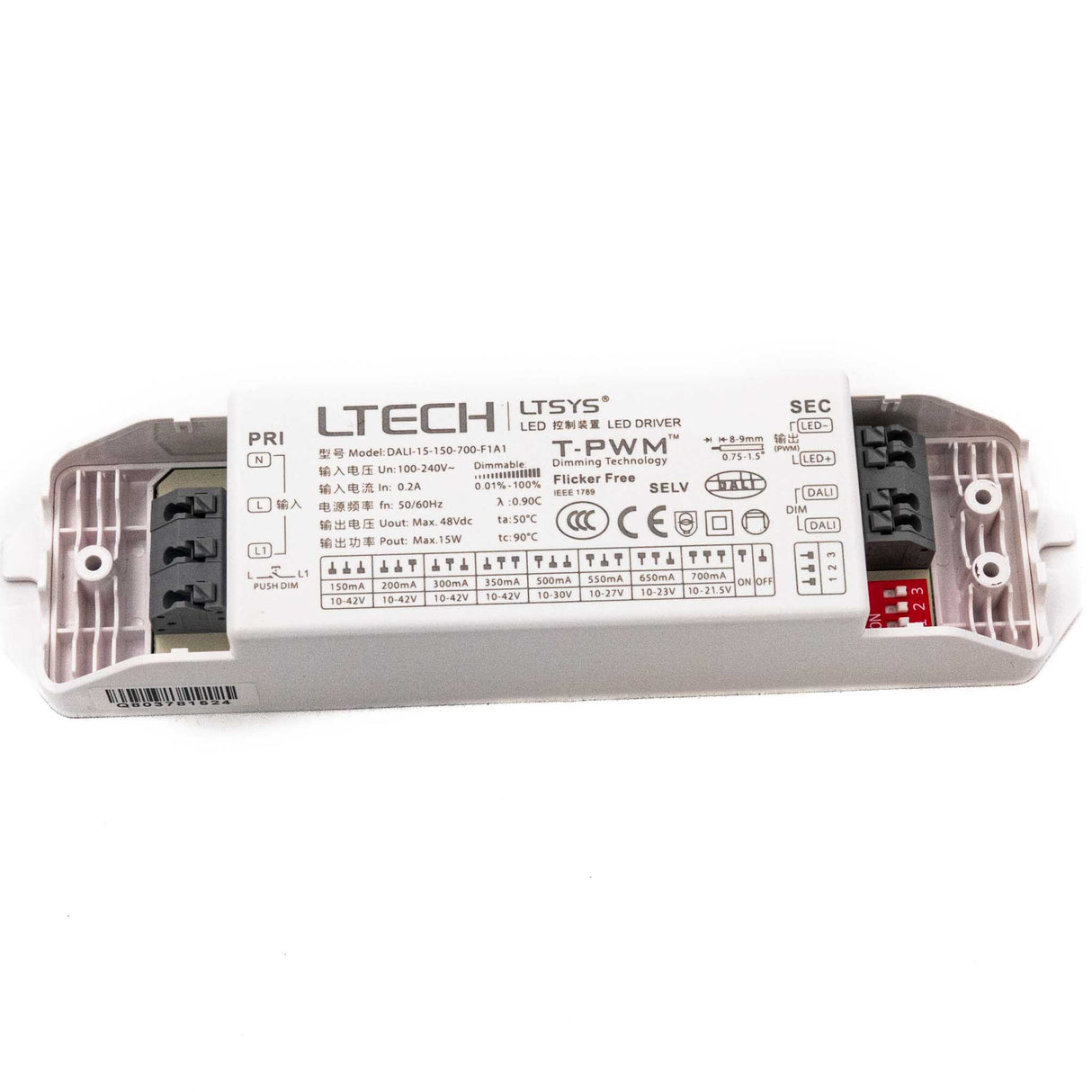 LTECH DALI-15-150-700-F1A1 15W 150mA ~ 700mA Dali LED Driver - Selectable Output - PHOTO 1