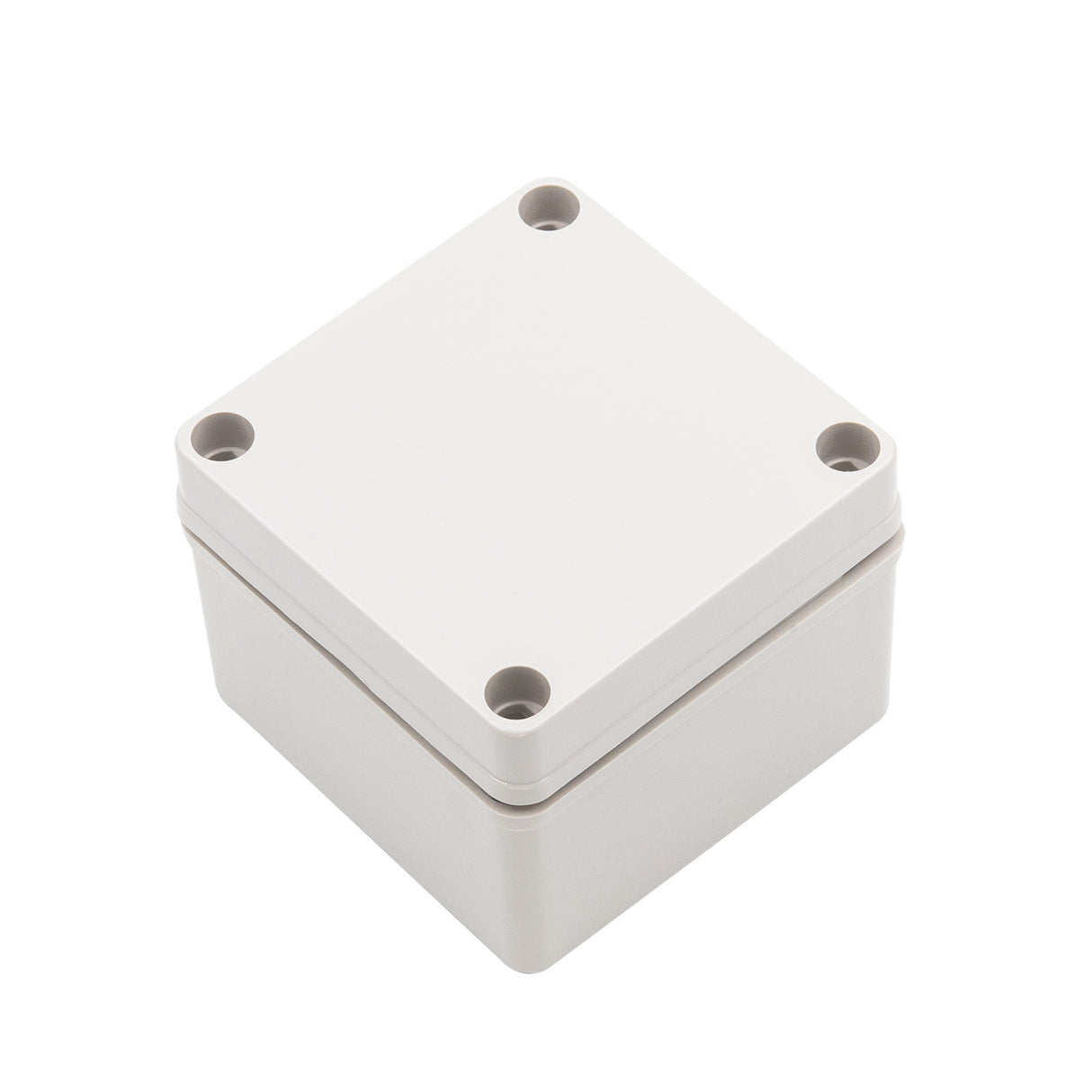 Boxco S-Series 3.94 x 3.94 x 2.95 Inches(100x100x75mm) Plastic Enclosure, IP67, IK08, PC, Grey Cover, Screw Type - PHOTO 1