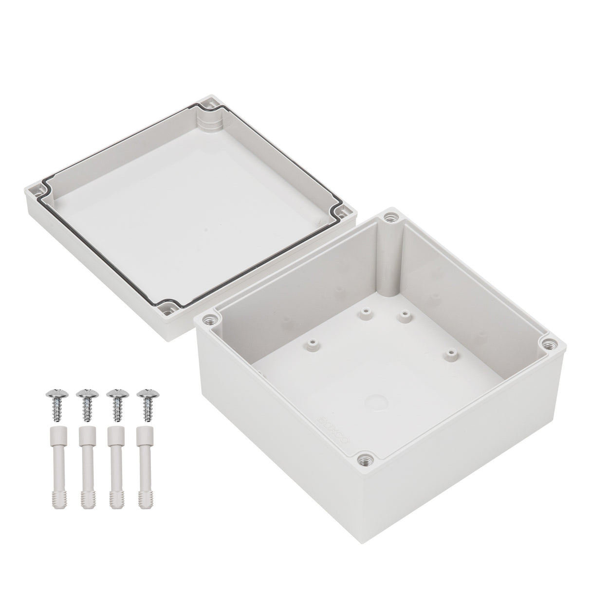 Boxco M-Series 7.09 x 7.09 x 4.92 Inches(180 x 180 x 125mm) Plastic Enclosure, IP67, IK08, PC, Grey Cover, Screw Type - PHOTO 3