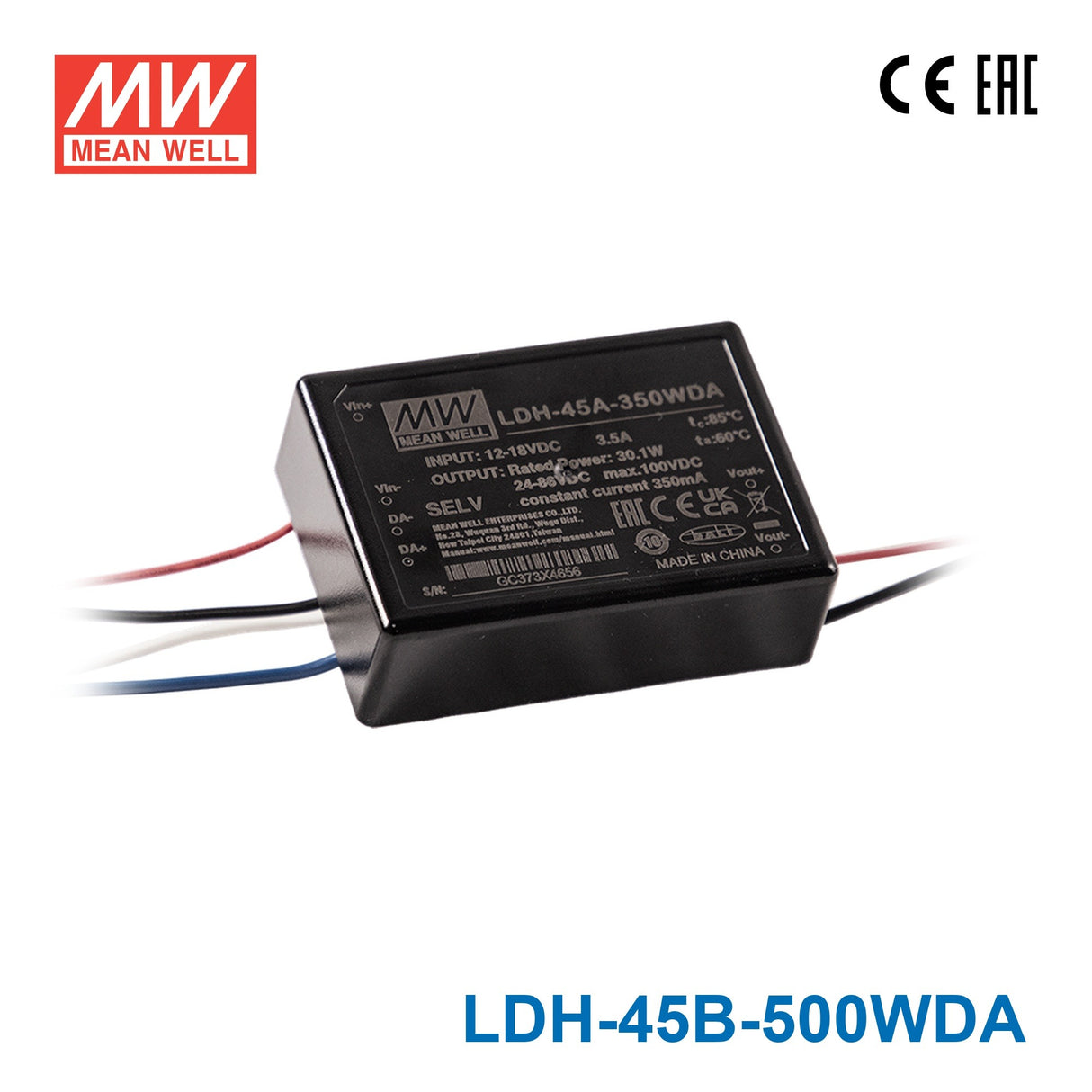 Mean Well LDH-45B-500WDA DC/DC LED Driver CC 500mA - Step-up