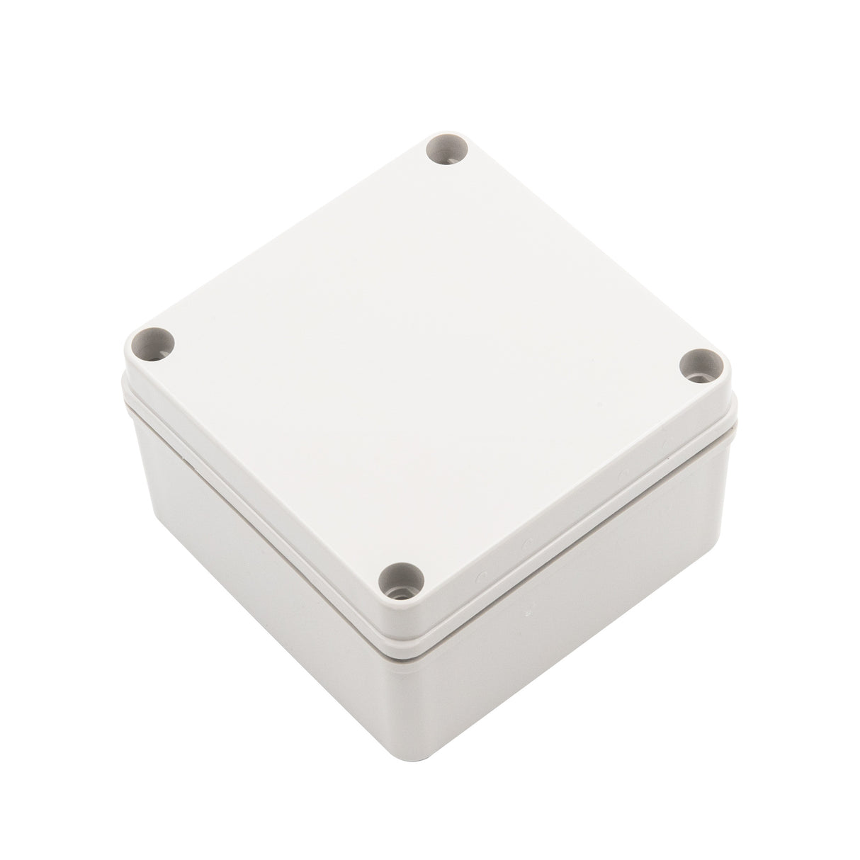 Boxco S-Series 4.92 x 4.92 x 2.95 Inches(125x125x75mm) Plastic Enclosure, IP67, IK08, PC, Grey Cover, Screw Type - PHOTO 1