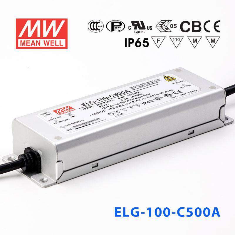 Mean Well ELG-100-C500A Power Supply 100W 500mA - Adjustable