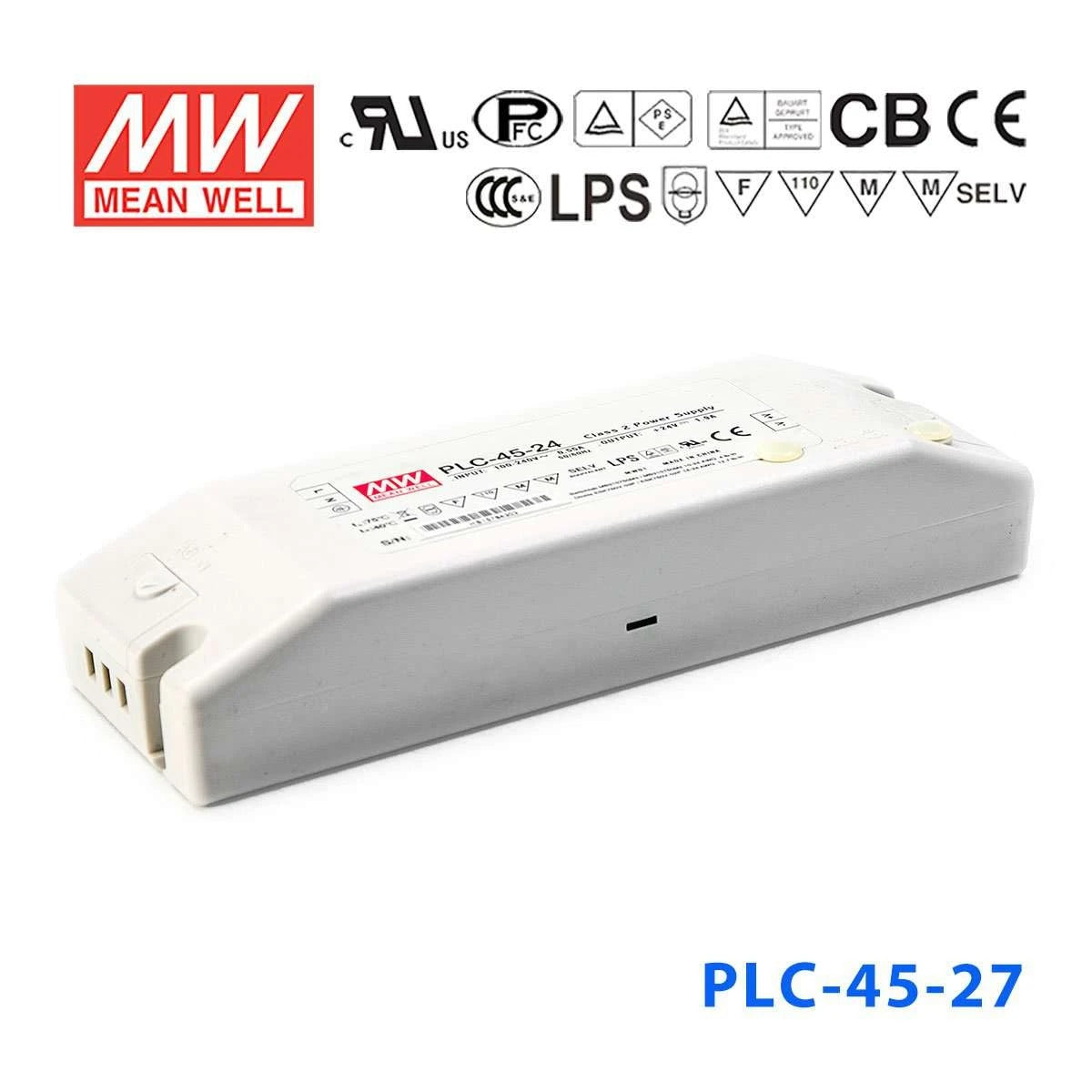 Mean Well PLC-45-27 Power Supply 45W 27V - PFC 1.7A