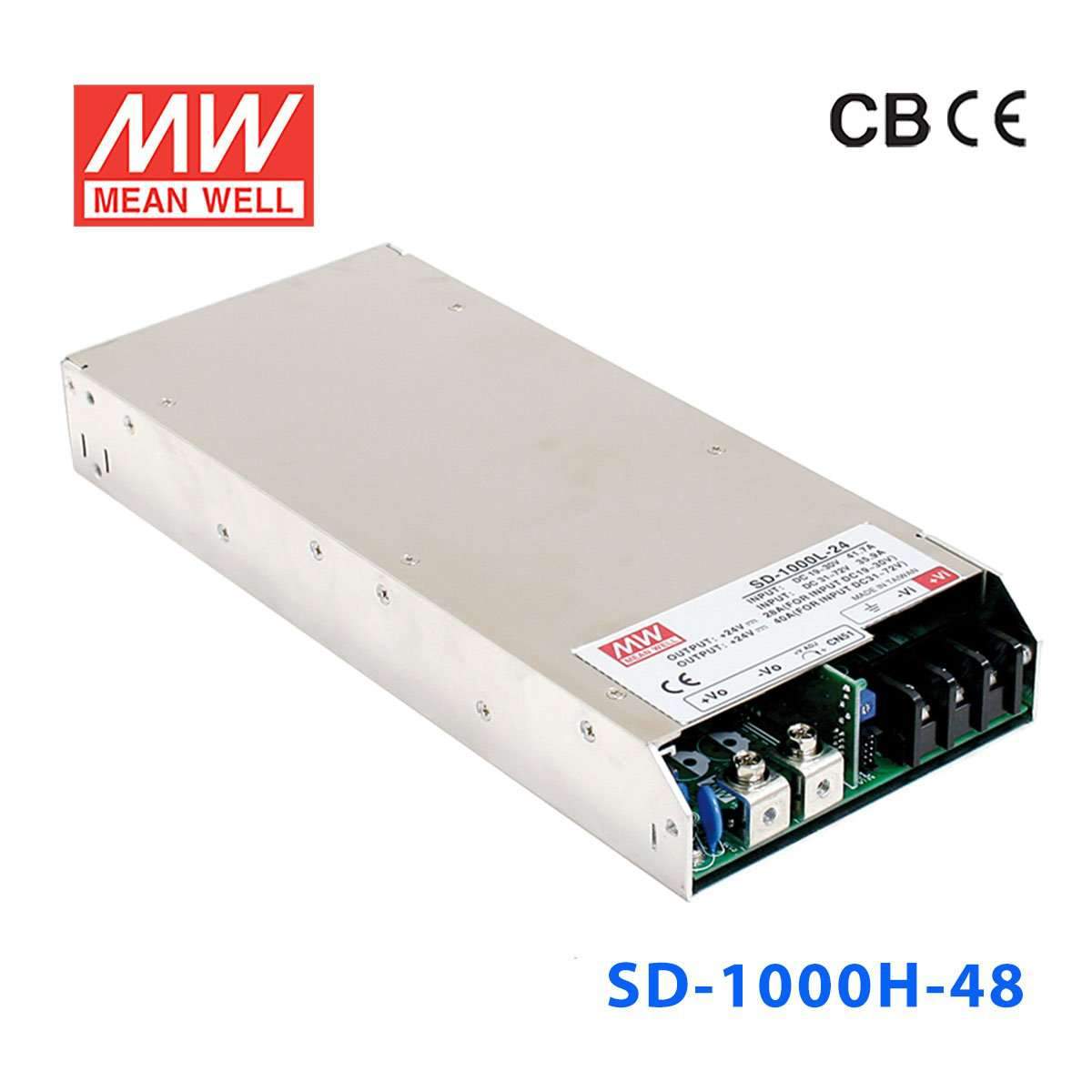 Mean Well SD-1000H-48 DC-DC Converter - 1000W - 72~144V in 48V out 21A