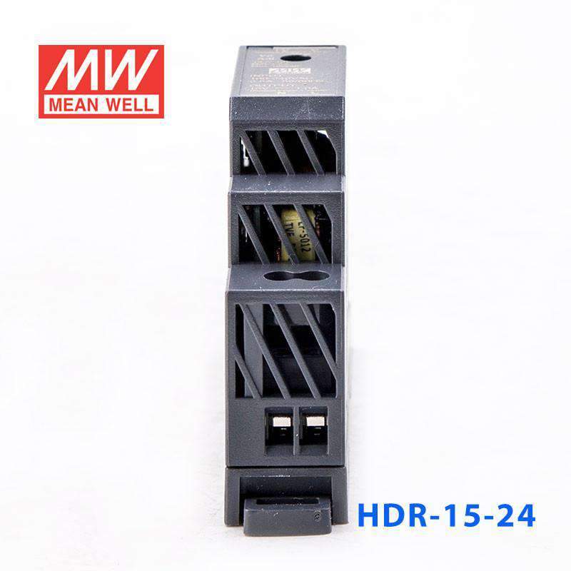 Mean Well HDR-15-24 Ultra Slim Step Shape Power Supply 15W 24V - DIN Rail - PHOTO 4