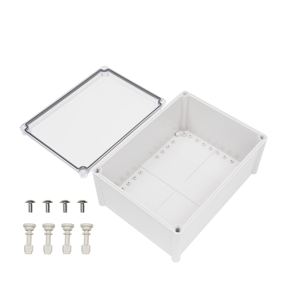 Boxco S-Series 12.99 x 16.93 x 7.09 Inches(330x430x180mm) Plastic Enclosure, IP67, IK08, PC, Transparent Cover, Screw Type - PHOTO 1