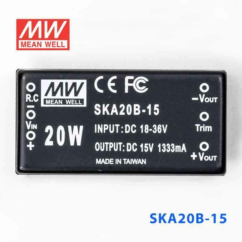 Mean Well SKA20B-15 DC-DC Converter - 20W - 18~36V in 15V out 1.33A - PHOTO 2