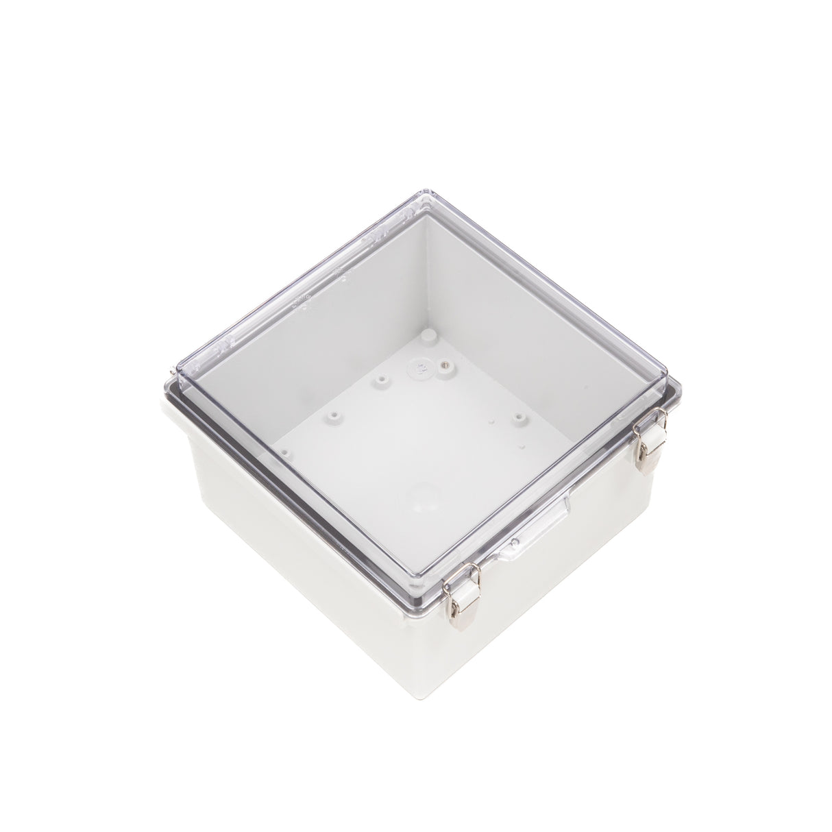 Boxco P-Series 8.27 x 8.27 x 5.12 Inches(210 x 210 x 130mm) Plastic Enclosure, IP67, IK08, ABS, Transparent Cover, Molded Hinge and Latch Type - PHOTO 1