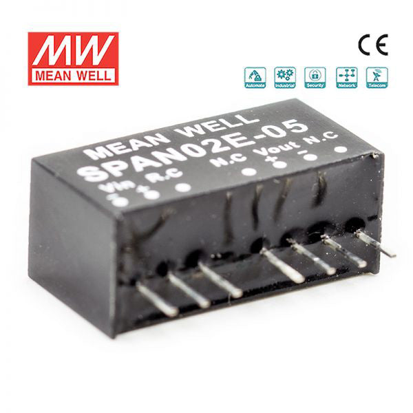 Mean Well SPAN02E-05 DC-DC Converter - 2W - 4.5~9V in 5V out 400mA