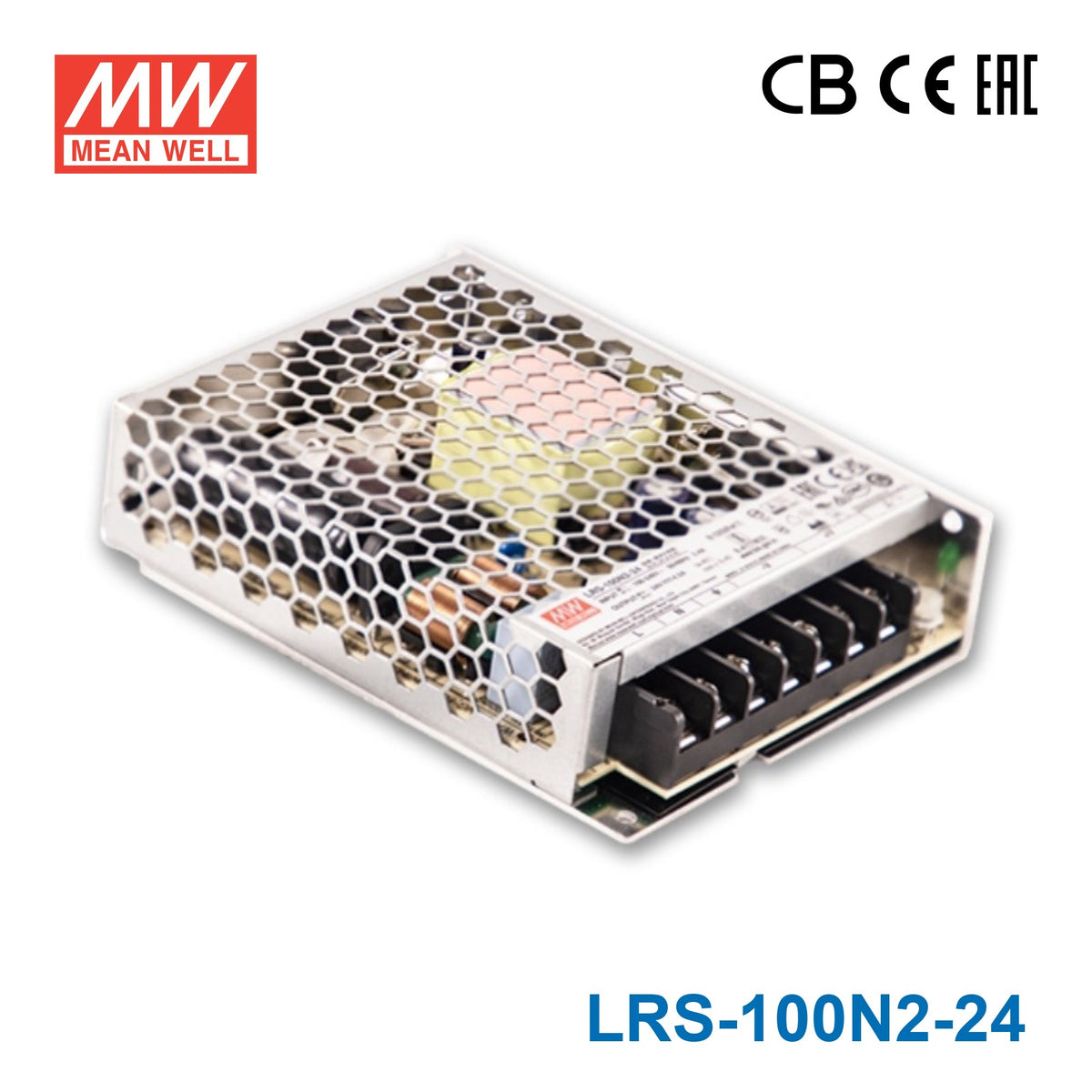 Mean Well LRS-100N2-24 Single Output High Peak Power Supply 102W 24V, 2 Times Peak Power 4.2A