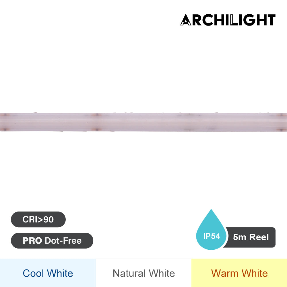 Archilight LED Strip Pro Dot-Free Pure Flow 336LEDs 12w 24V IP54 CRI90 - 5m, 16.4 FT Package, Unit Price showing per metre (per 3.28 Ft)