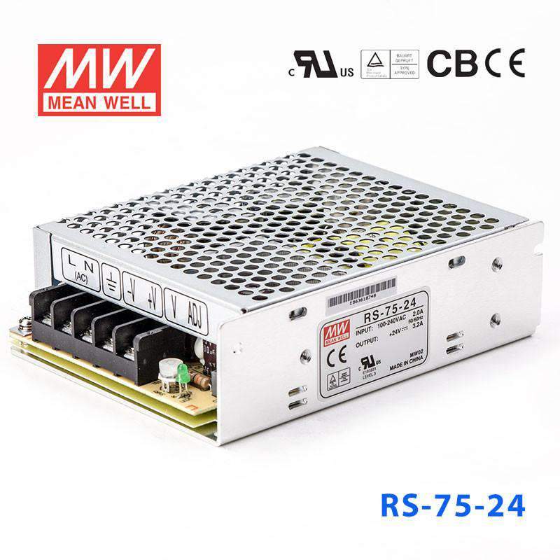 Mean Well RS-75-24 Power Supply 75W 24V 3.2A