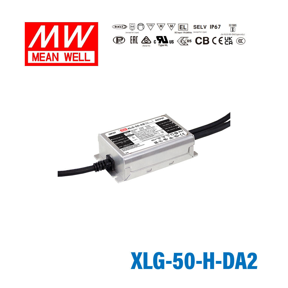 Mean Well XLG-50-L-DA2 Power Supply 50W 1050mA - DALI2 Dimmable