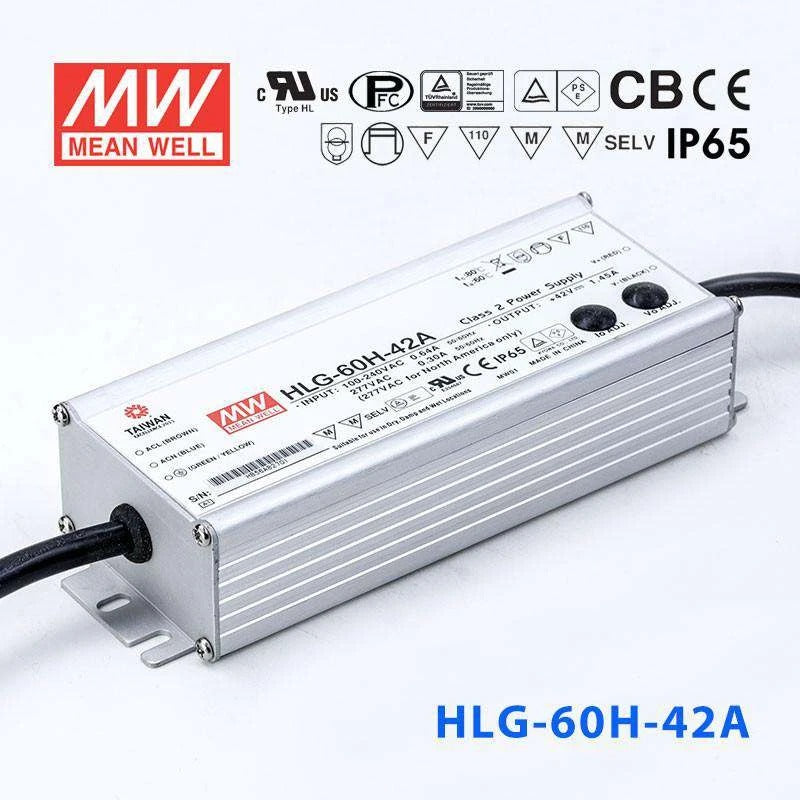 Mean Well HLG-60H-42A Power Supply 60W 42V - Adjustable 1.45A