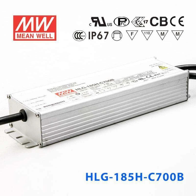 Mean Well HLG-185H-C700B Power Supply 200.2W 700mA - Dimmable