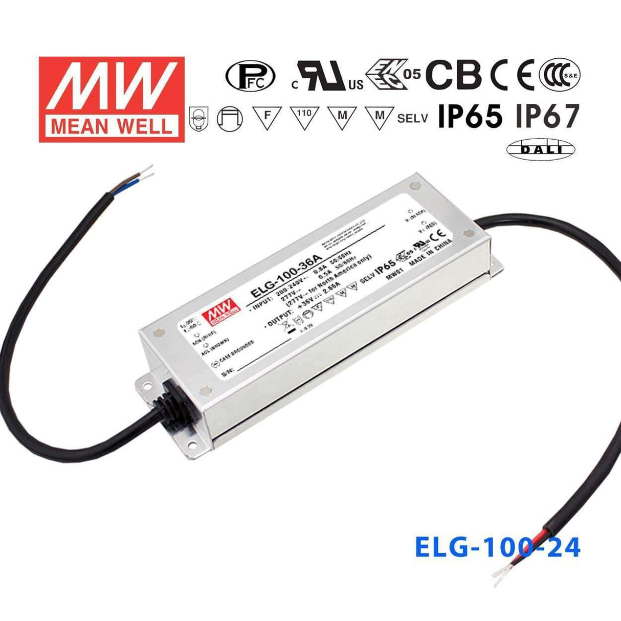 Mean Well ELG-100-24-3Y Constant Voltage + Constant Current LED Driver 24V 100W