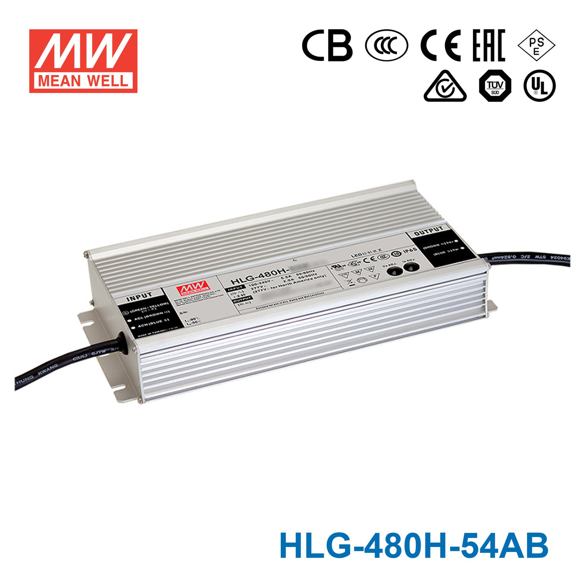 Mean Well HLG-480H-54AB Power Supply 480W 54V - Adjustable and Dimmable 8.9A