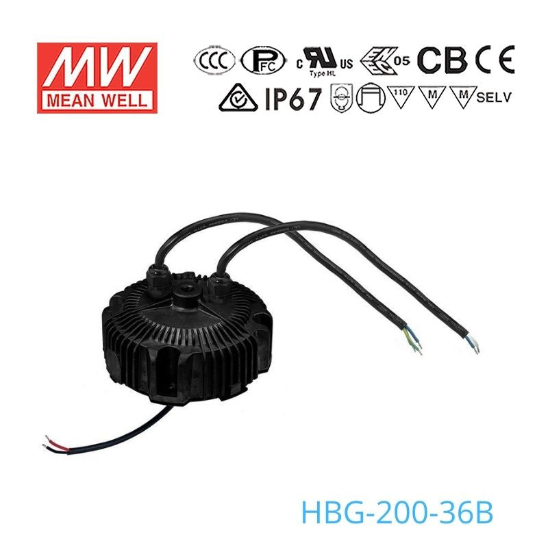 Mean Well HBG-200-36B Power Supply 200W 36V - Dimmable