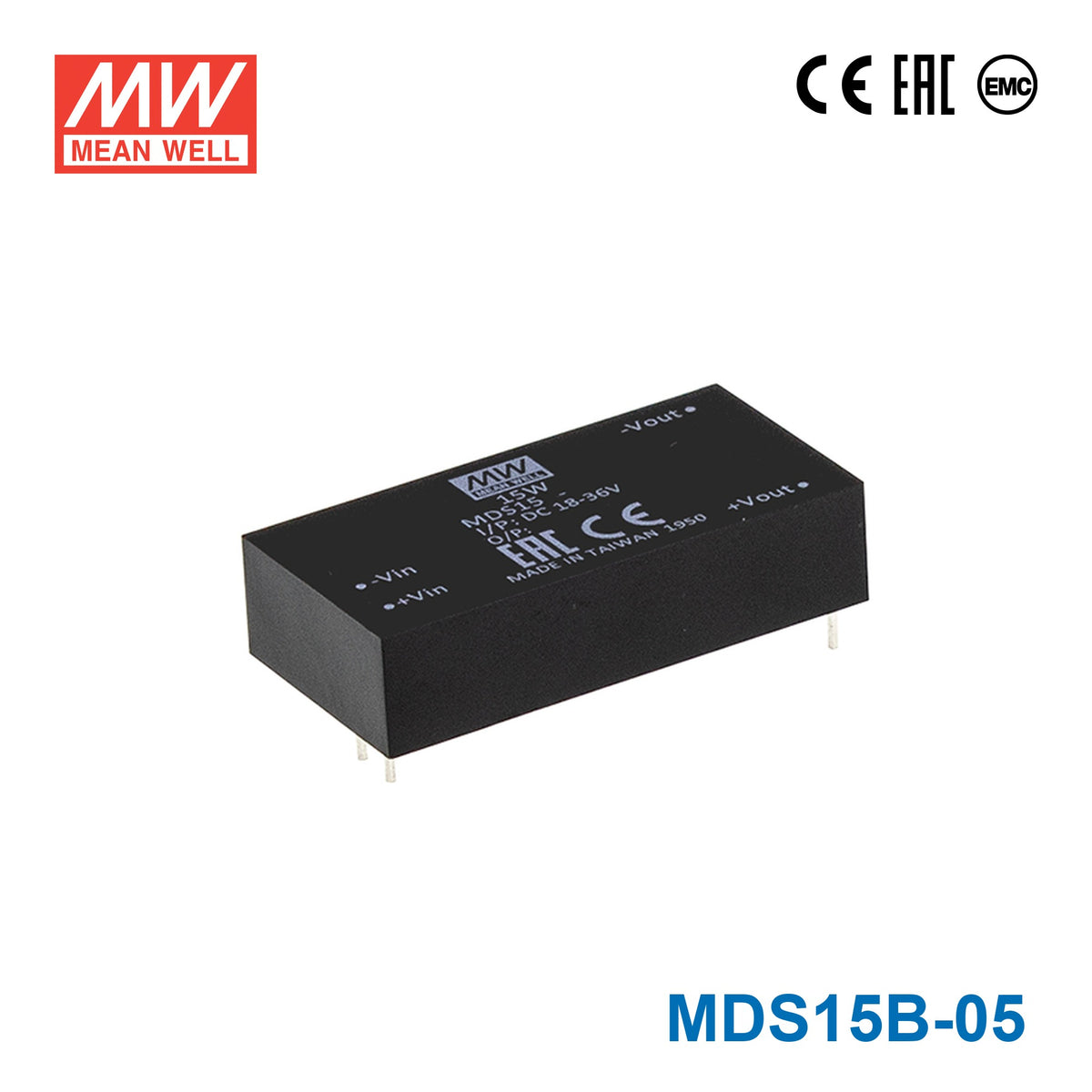Mean Well MDS15B-05 DC-DC Converter - 15W - 18~36V in 5V out 3A