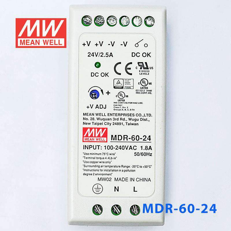 Mean Well MDR-60-24 Single Output Industrial Power Supply 60W 24V - DIN Rail - PHOTO 2