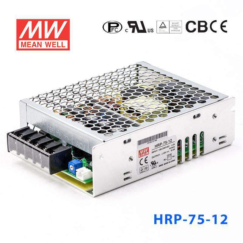 Mean Well HRP-75-12 Power Supply 75.6W 12V 6.3A