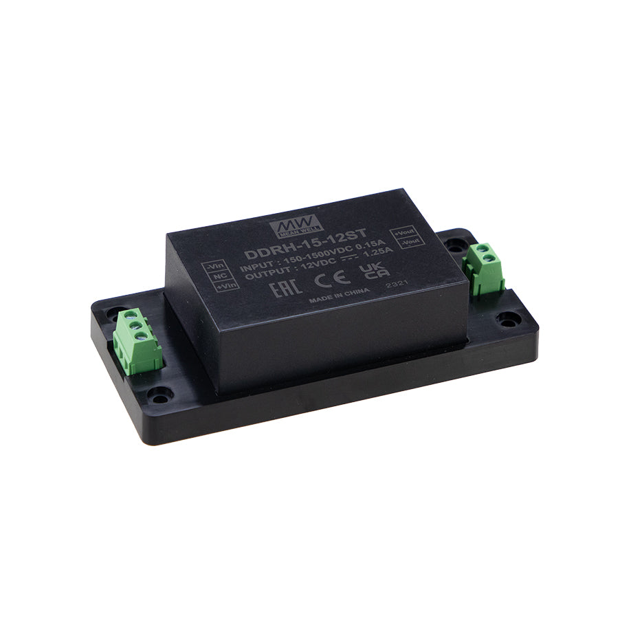 Mean Well DDRH-15-15ST Ultra Wide Input DC-DC Converter, 15W 15V, Screw Terminal Type
