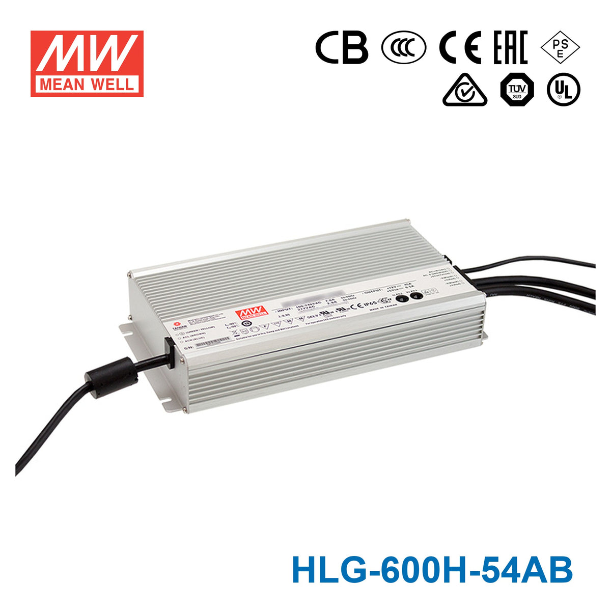 Mean Well HLG-600H-54AB Power Supply 600W 54V - Adjustable and Dimmable 11.2A