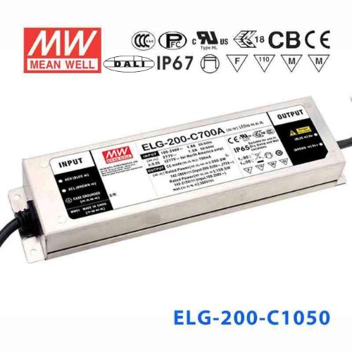 Mean Well ELG-200-C1050DA Power Supply 200W 1050mA - DALI