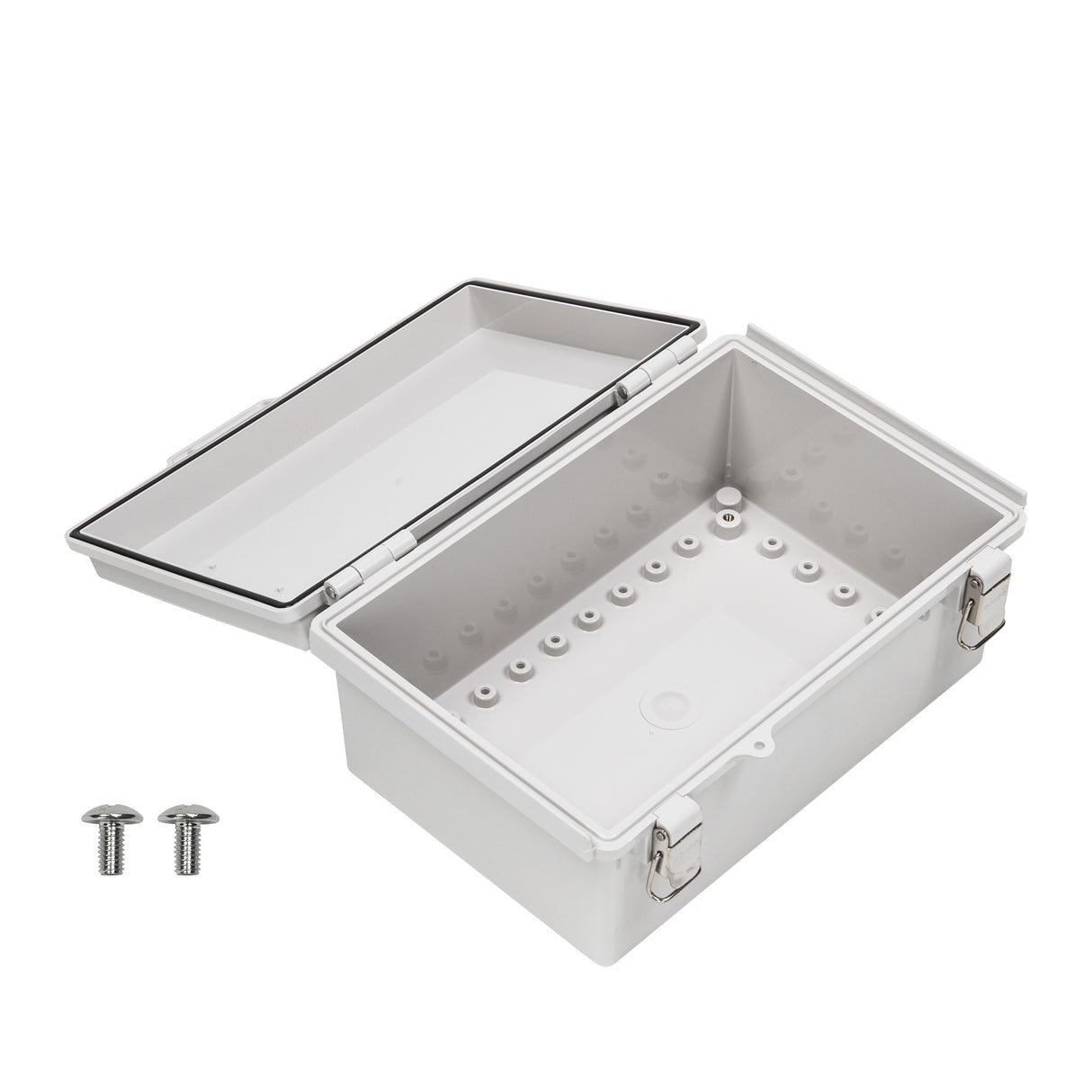 Boxco P-Series 7.87 x 11.81 x 5.91 Inches(200 x 300 x 150mm) Plastic Enclosure, IP67, IK08, PC, Grey Cover, Molded Hinge and Latch Type - PHOTO 3
