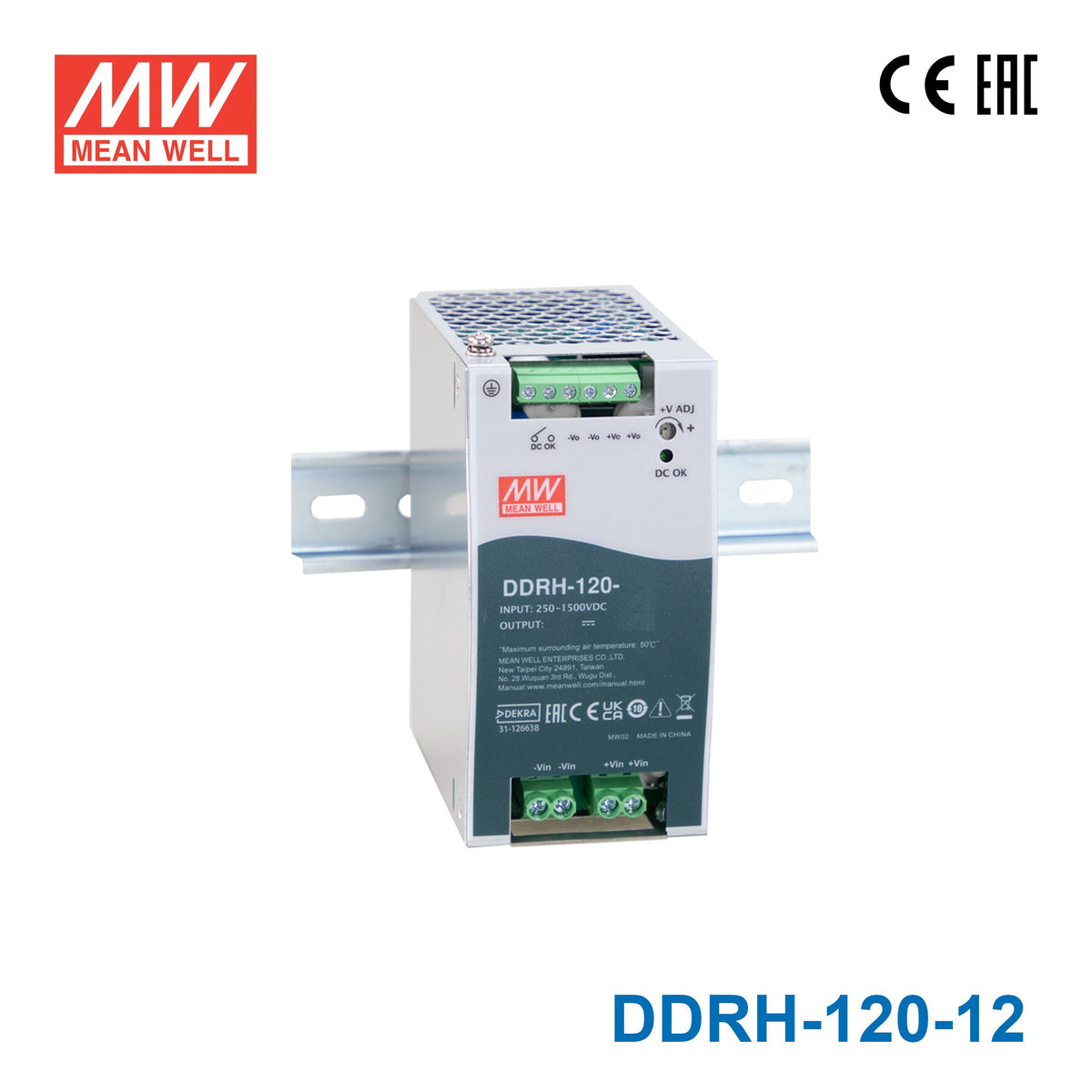 Mean Well DDRH-120-12 Ultra Wide Input DC-DC Converter, 100.8W 12V 8.4A