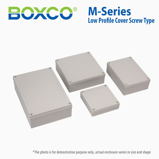 Boxco M-Series 7.09 x 7.09 x 4.92 Inches(180 x 180 x 125mm) Plastic Enclosure, IP67, IK08, PC, Transparent Cover, Screw Type - PHOTO 1