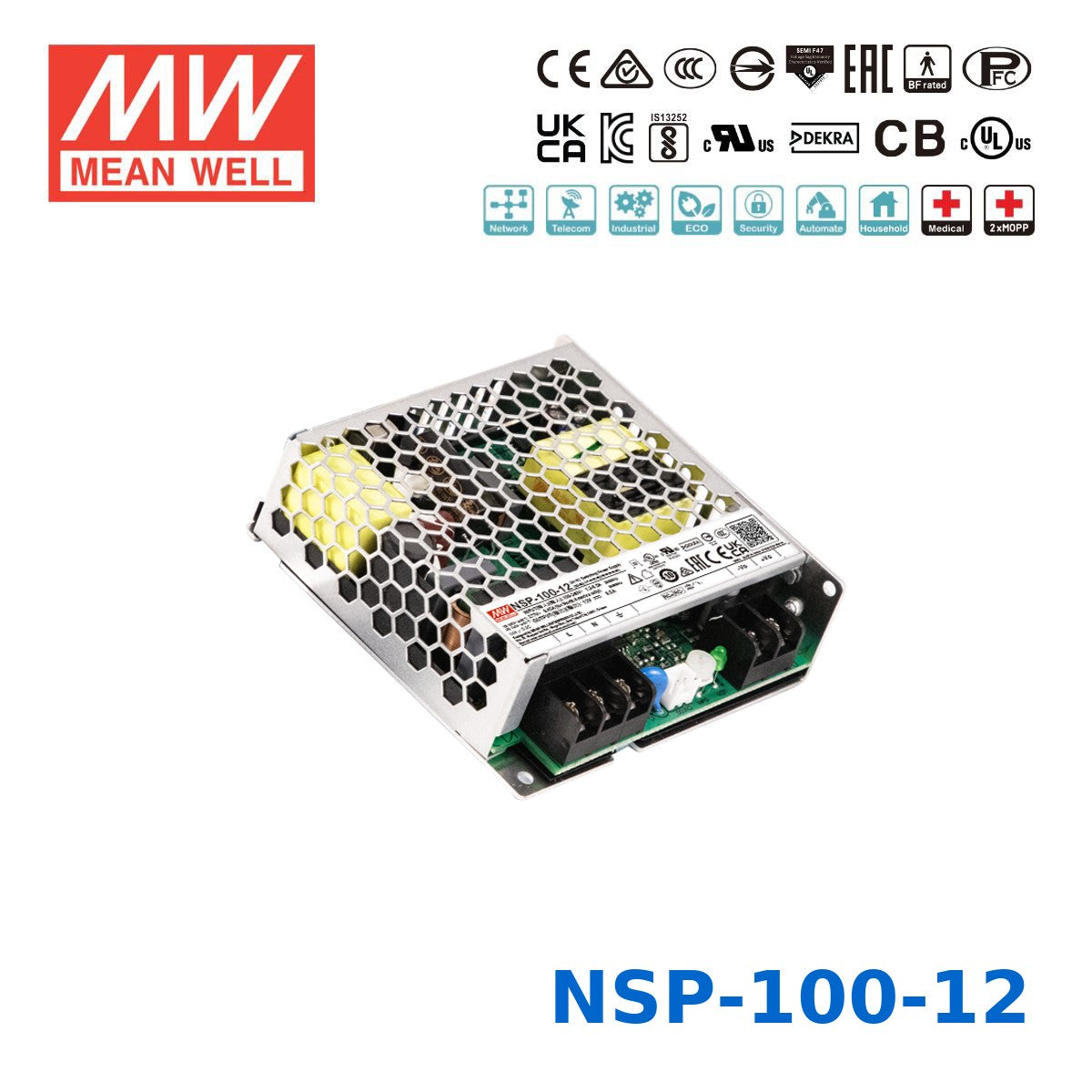 Mean Well 102W High Reliable Multi-Industries Power Supply 12V 8.5A