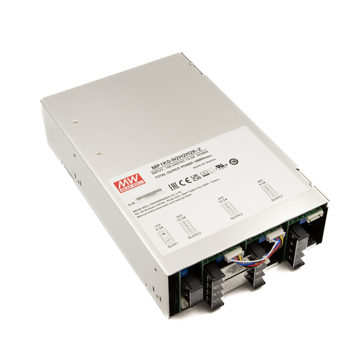 Mean Well MP1K0-N2H2H2K-2 Modular Power Supply, 1KW, 7 Slot Output, 12V * 1, 24V * 4, 48V * 2 - PHOTO 1