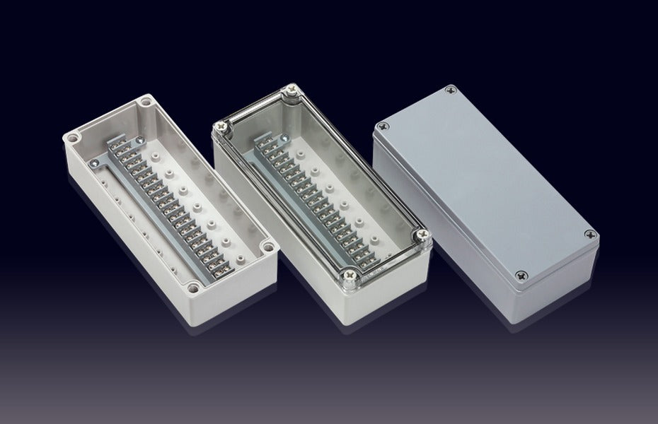 Boxco Terminal Box 20-pole 3.94 x 9.06 x 2.76 Inches(100 x 230 x 70mm) IP67, IK08, ABS, Transparent Cover