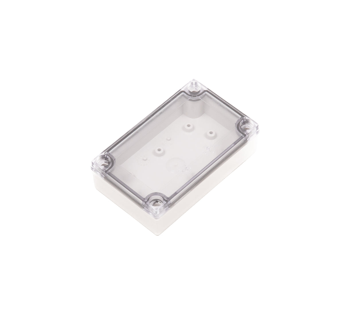 Boxco M-Series 3.15 x 5.12 x 3.35 Inches(80 x 130 x 85mm) Plastic Enclosure, IP67, IK08, PC, Transparent Cover, Screw Type - PHOTO 1