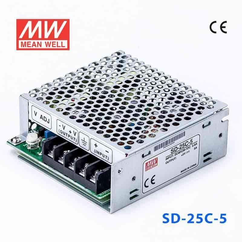 Mean Well SD-25C-5 DC-DC Converter - 25W - 36~72V in 5V out 5A