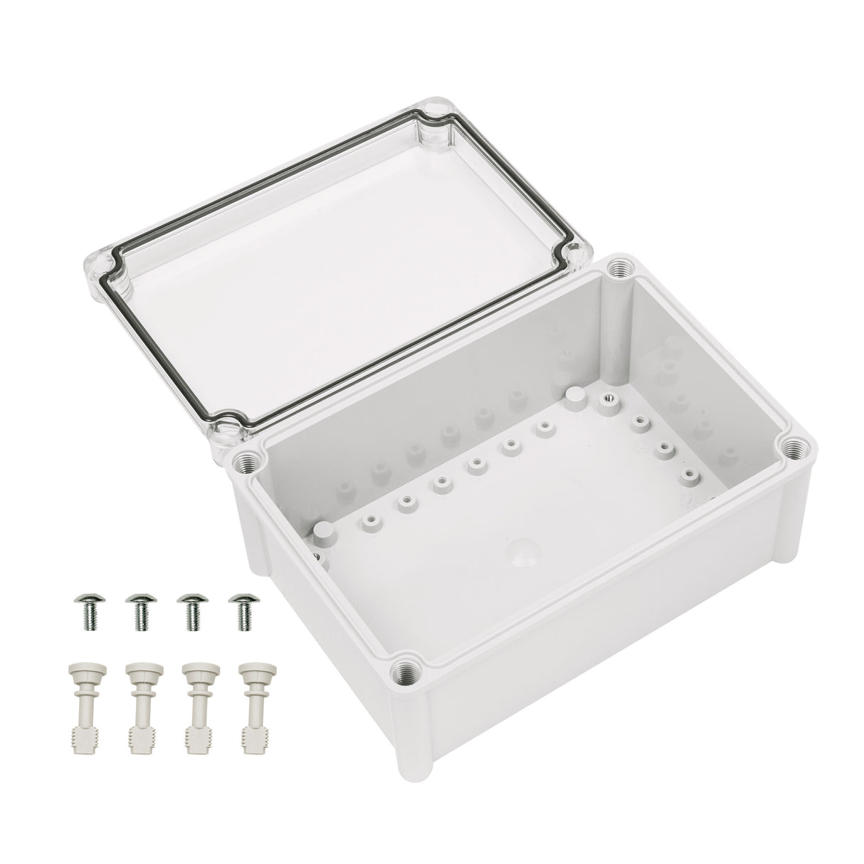 Boxco S-Series 7.48 x 11.02 x 5.12 Inches(190x280x130mm) Plastic Enclosure, IP67, IK08, ABS, Transparent Cover, Screw Type - PHOTO 3