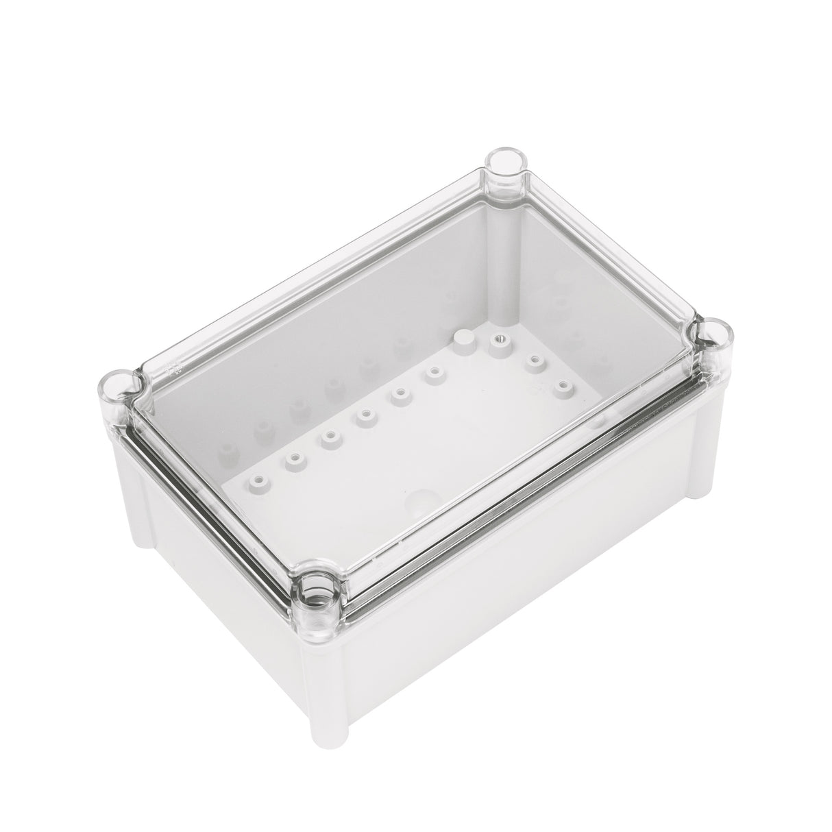 Boxco S-Series 7.48 x 11.02 x 5.12 Inches(190x280x130mm) Plastic Enclosure, IP67, IK08, ABS, Transparent Cover, Screw Type - PHOTO 1