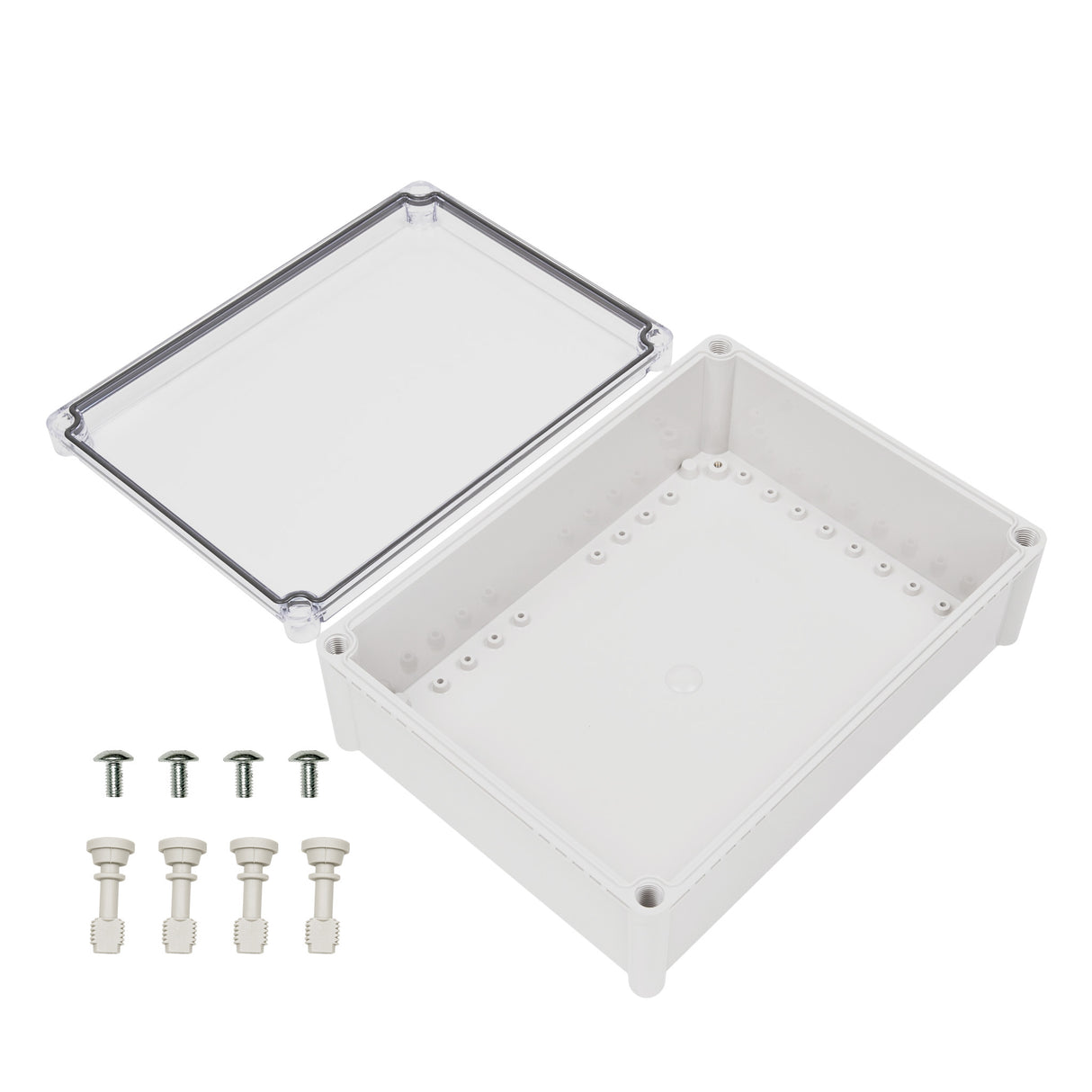 Boxco S-Series 11.02 x 14.96 x 5.12 Inches(280x380x130mm) Plastic Enclosure, IP67, IK08, PC, Transparent Cover, Screw Type - PHOTO 2
