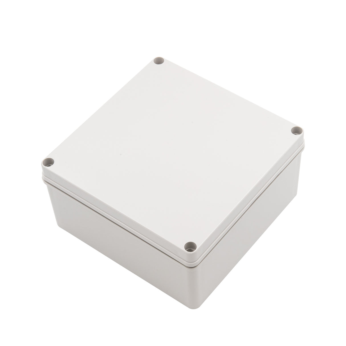 Boxco S-Series 7.87 x 7.87 x 3.94 Inches(200x200x100mm) Plastic Enclosure, IP67, IK08, PC, Grey Cover, Screw Type - PHOTO 1