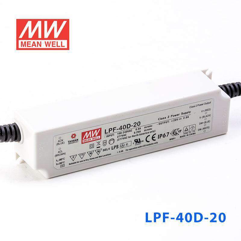 Mean Well LPF-40D-20 Power Supply 40W 20V - Dimmable 2A - PHOTO 1