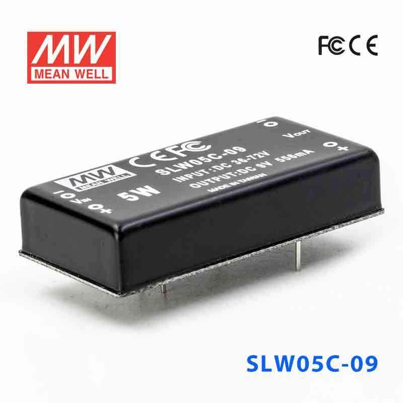 Mean Well SLW05C-09 DC-DC Converter - 5W - 36~72V in 9V out 556mA