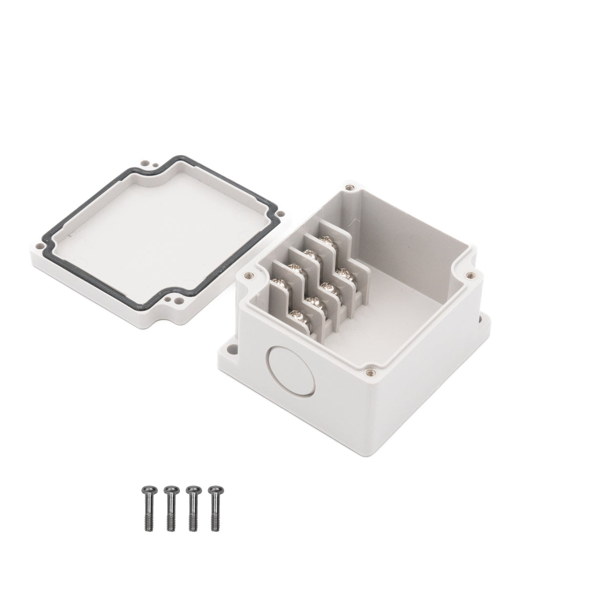 Boxco Terminal Box 4-pole 2.17 x 3.58 x 1.69 Inches(55 x 91 x 43mm) IP67, IK08, ABS, Grey Cover - PHOTO 2