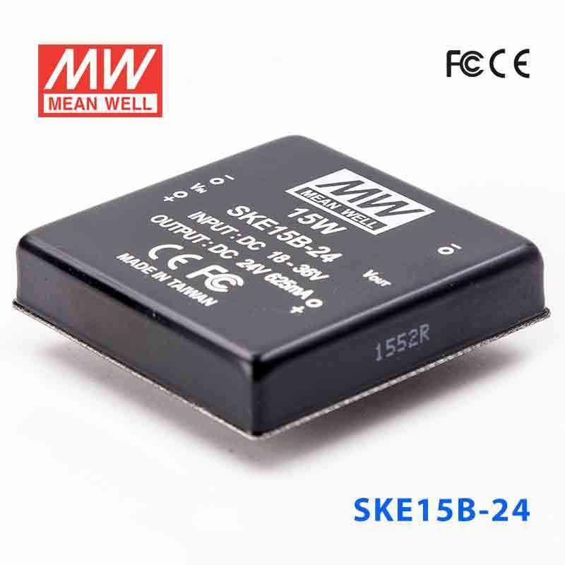 Mean Well SKE15B-24 DC-DC Converter - 15W - 18~36V in 24V out 625mA