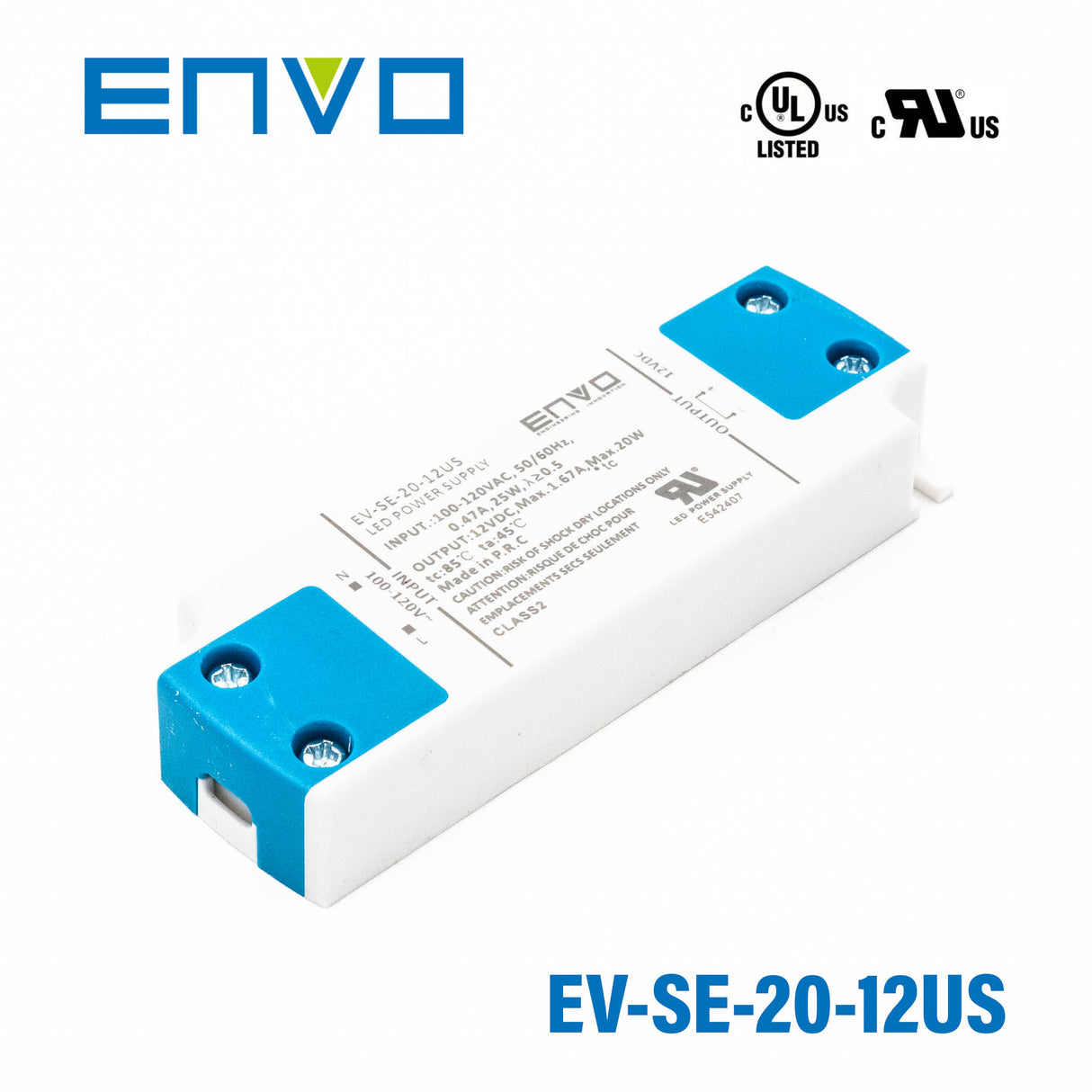 ENVO EV-SE-20-12US LED Driver 20W 12V 1.67A