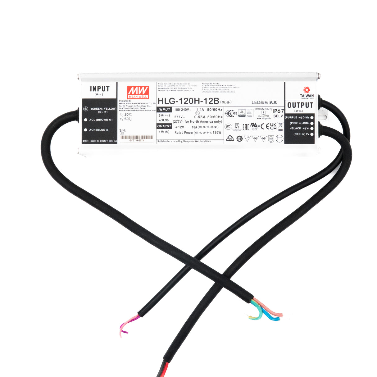 Mean Well HLG-120H-12B Power Supply 120W 12V - Dimmable - PHOTO 1