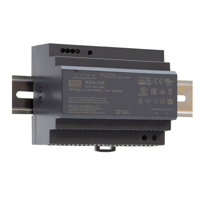 Mean Well HDR-150-48 Ultra Slim Step Shape Power Supply 150W 48V 2.72A - DIN Rail