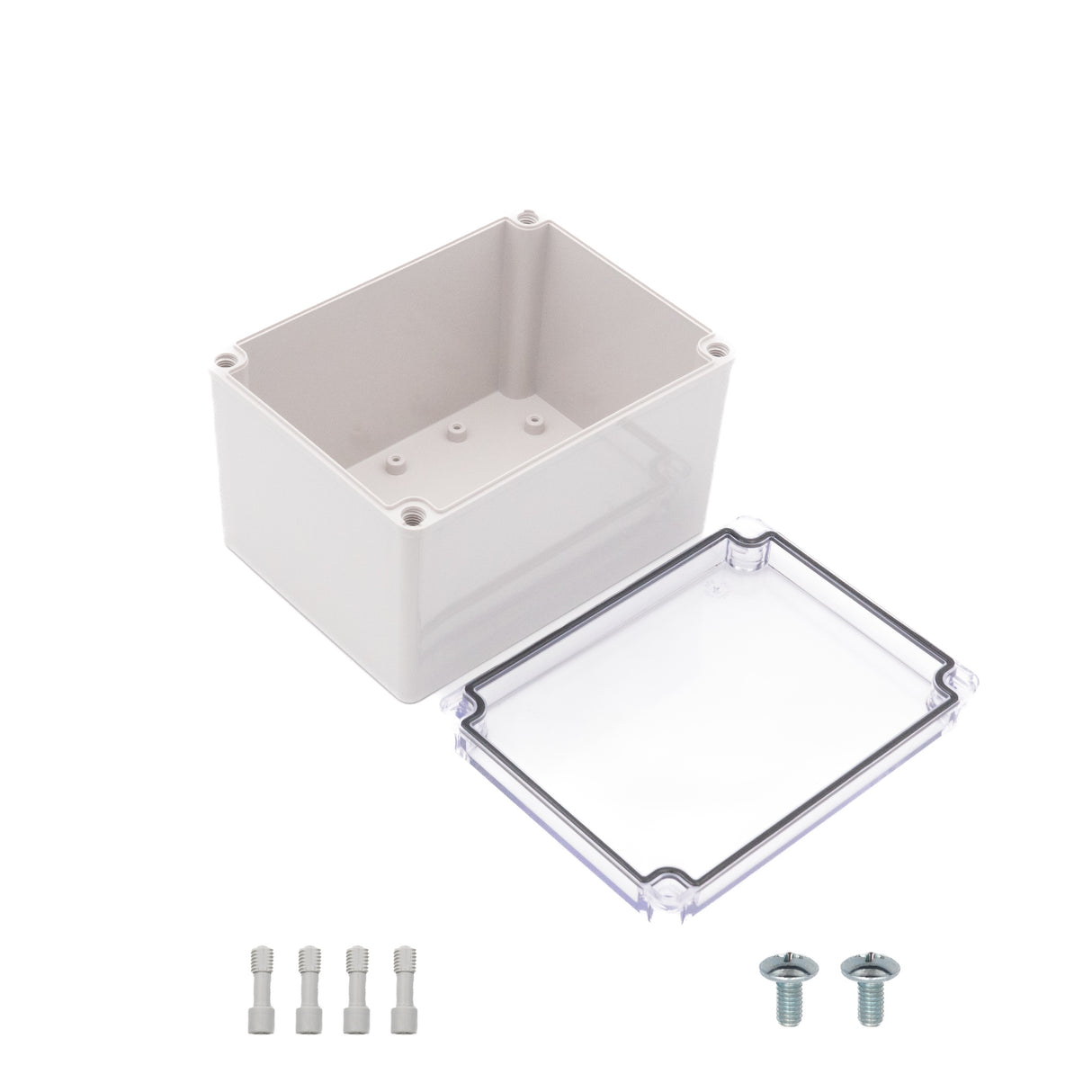 Boxco S-Series 5.91 x 7.87 x 5.12 Inches(150x200x130mm) Plastic Enclosure, IP67, IK08, ABS, Transparent Cover, Screw Type - PHOTO 3