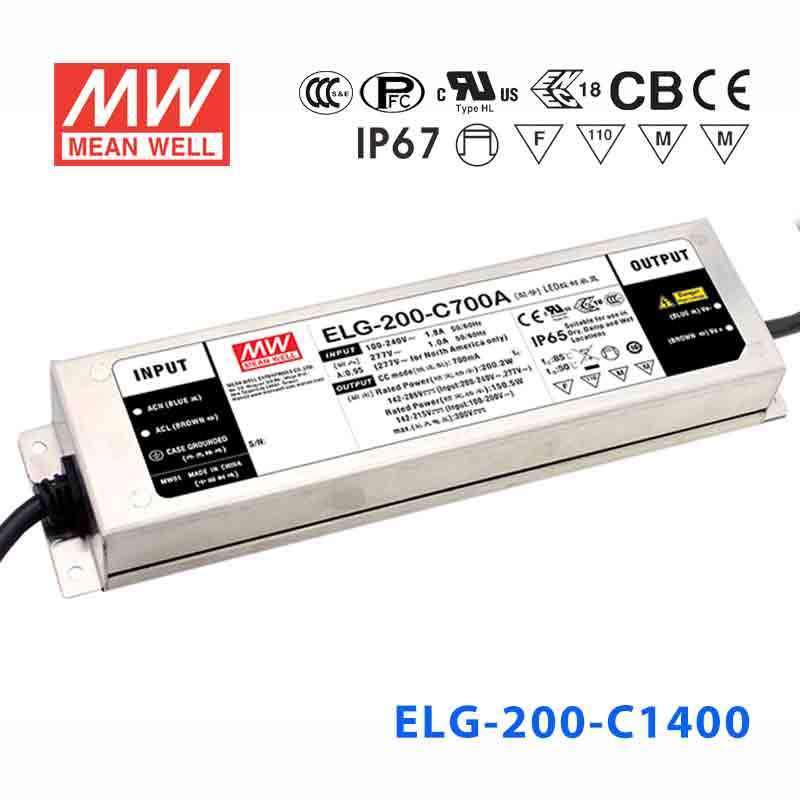 Mean Well ELG-200-C1400 Power Supply 200W 1400mA