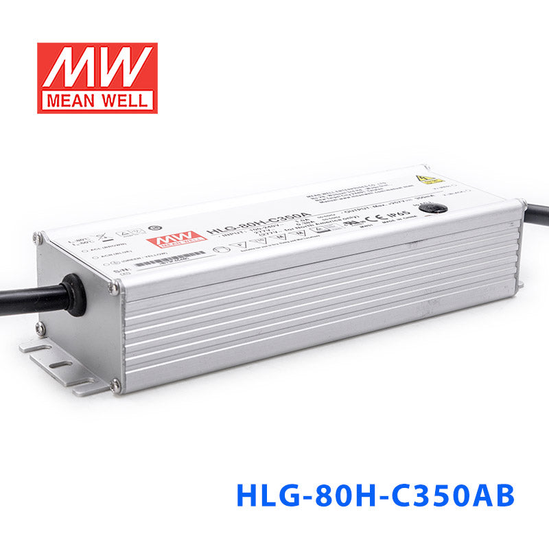 Mean Well HLG-80H-C350AB Power Supply 89.95W 350mA - Adjustable and Dimmable